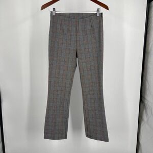 Free People Houndstooth Office Trousers Slack 0 XS Plaid Structured Straight Leg